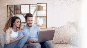 Couple on a therapy call receiving couples counselling