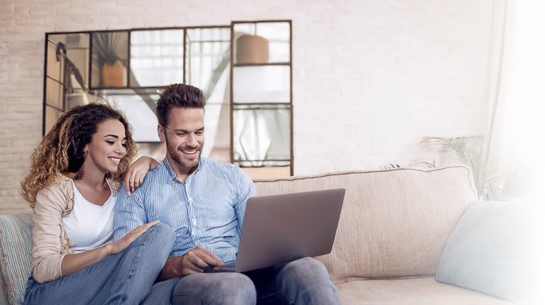 Couple on a therapy call receiving couples counselling