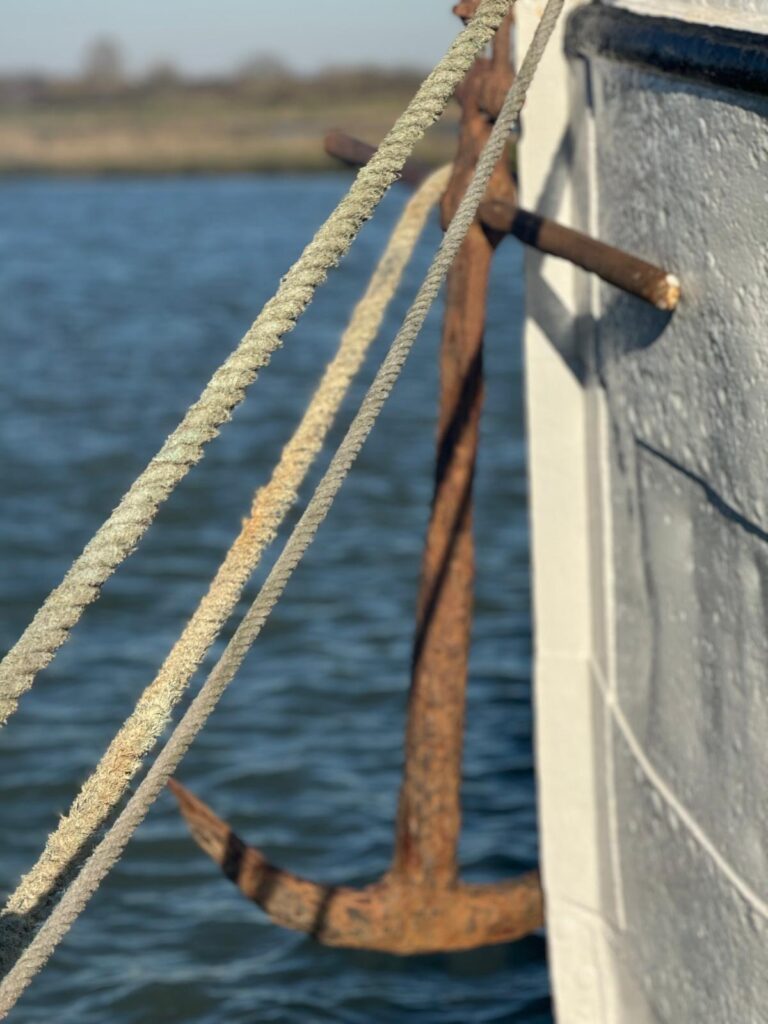 Anchor on a boat